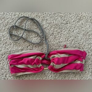 Sofia by Vix ring pink bandeau bikini top size medium